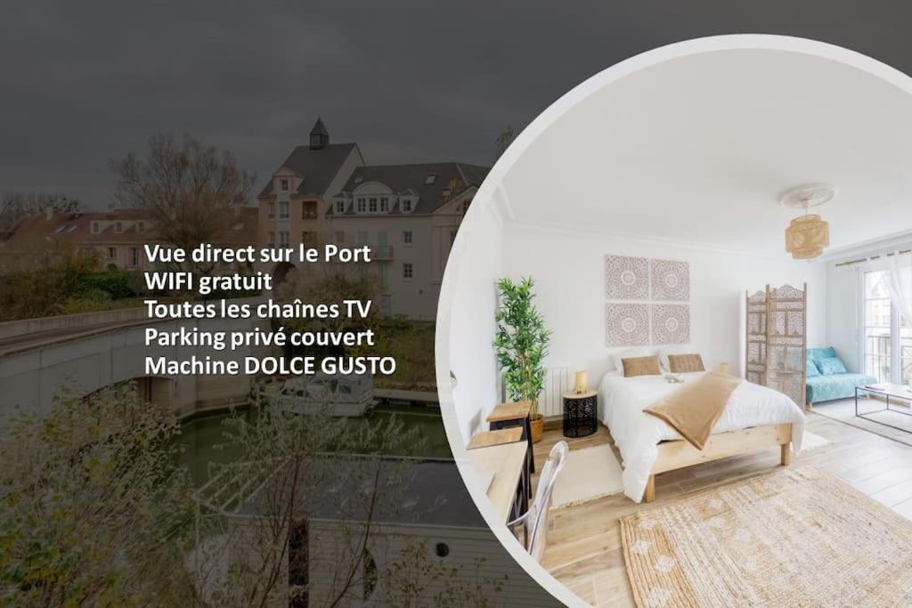 Studio Vue Direct Sur Le Port De Cergy, Parking Prive Gratuit Exterior foto